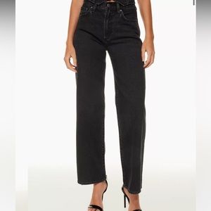 aritzia/denim forum the farrah high rise wide leg jean - black eyeliner